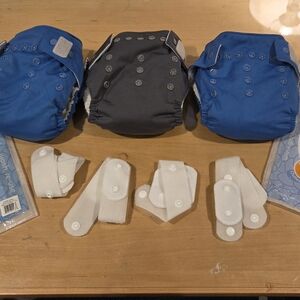 Set of Three Cloth Diapers with Inserts